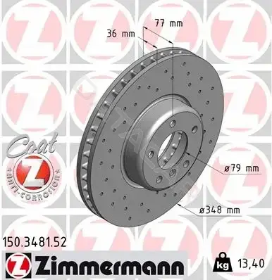 Тормозные диски ZIMMERMANN 150.3481.52