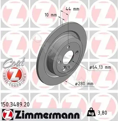 Тормозные диски ZIMMERMANN 150.3489.20