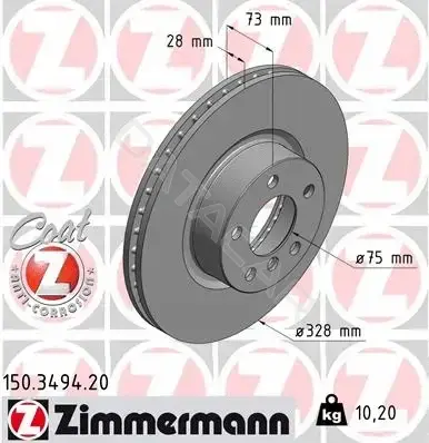 Тормозные диски ZIMMERMANN 150.3494.20