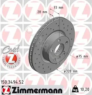 Тормозные диски ZIMMERMANN 150.3494.52