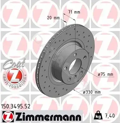 Тормозные диски ZIMMERMANN 150.3495.52