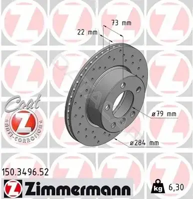 Тормозные диски ZIMMERMANN 150.3496.52