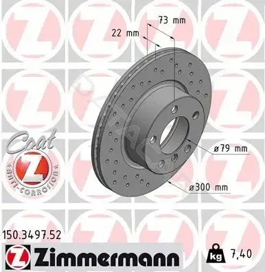 Тормозные диски ZIMMERMANN 150.3497.52