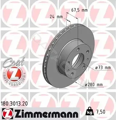 Тормозные диски ZIMMERMANN 180.3013.20