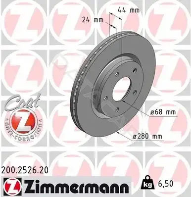 Тормозные диски ZIMMERMANN 200.2526.20
