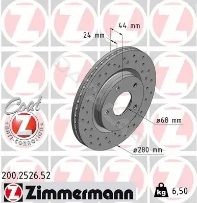 Тормозные диски ZIMMERMANN 200.2526.52