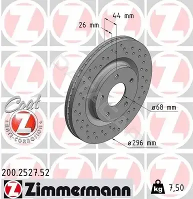 Тормозные диски ZIMMERMANN 200.2527.52