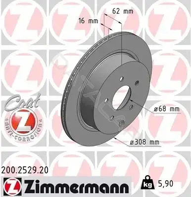Тормозные диски ZIMMERMANN 200.2529.20