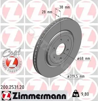 Тормозные диски ZIMMERMANN 200.2531.20