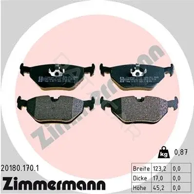 Тормозные колодки ZIMMERMANN 20180.170.1