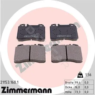 Тормозные колодки ZIMMERMANN 21153.160.1
