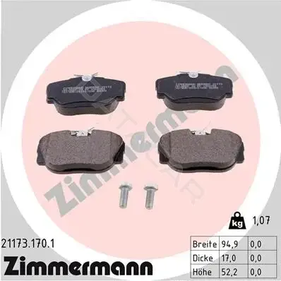 Тормозные колодки ZIMMERMANN 21173.170.1