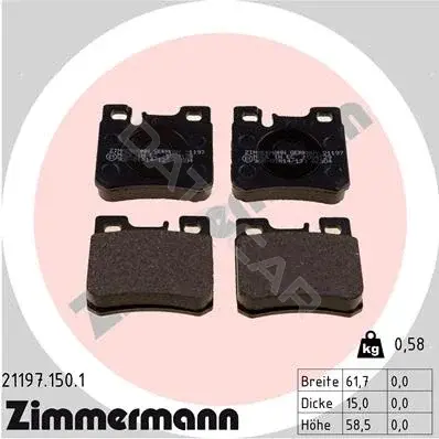 Тормозные колодки ZIMMERMANN 21197.150.1