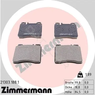 Тормозные колодки ZIMMERMANN 21303.188.1