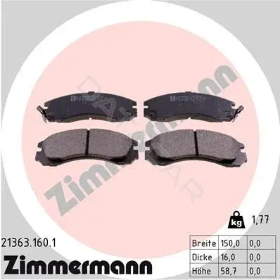 Тормозные колодки ZIMMERMANN 21363.160.1