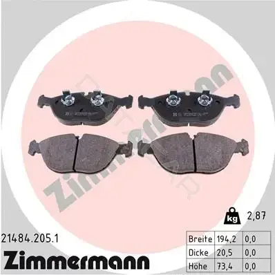 Тормозные колодки ZIMMERMANN 21484.205.1