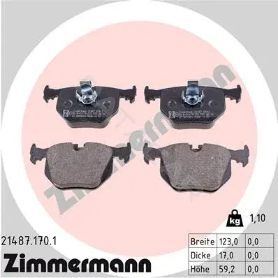 Тормозные колодки ZIMMERMANN 21487.170.1