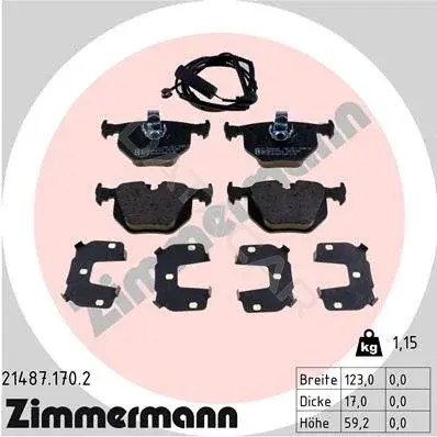 Тормозные колодки ZIMMERMANN 21487.170.2