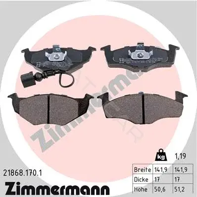 Тормозные колодки ZIMMERMANN 21868.170.1