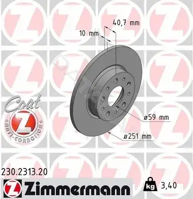 Тормозные диски ZIMMERMANN 230.2313.20