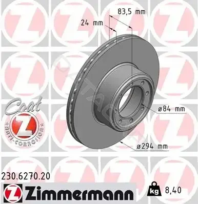 Тормозные диски ZIMMERMANN 230.6270.20