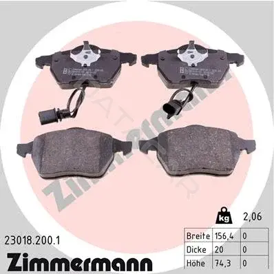 Тормозные колодки ZIMMERMANN 23018.200.1