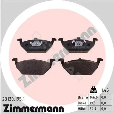 Тормозные колодки ZIMMERMANN 23130.195.1