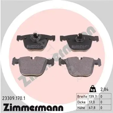 Тормозные колодки ZIMMERMANN 23309.170.1