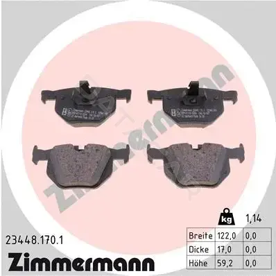 Тормозные колодки ZIMMERMANN 23448.170.1