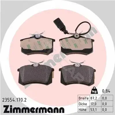 Тормозные колодки ZIMMERMANN 23554.170.2