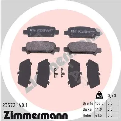 Тормозные колодки ZIMMERMANN 23572.140.1