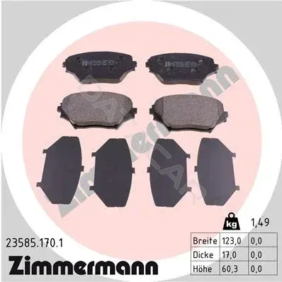 Тормозные колодки ZIMMERMANN 23585.170.1