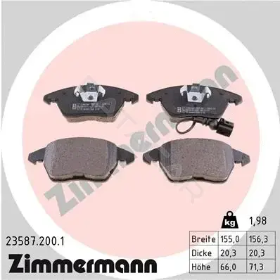 Тормозные колодки ZIMMERMANN 23587.200.1