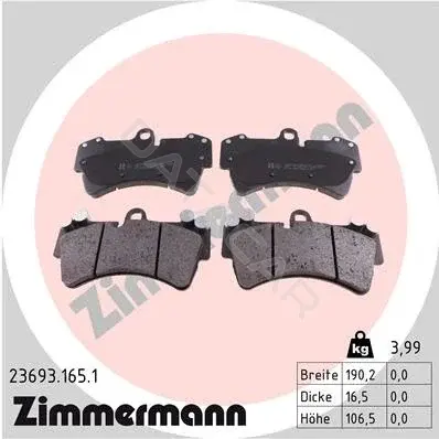Тормозные колодки ZIMMERMANN 23693.165.1