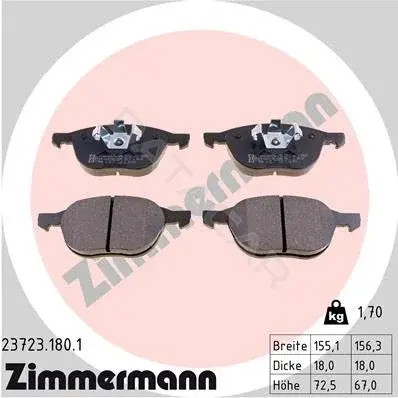 Тормозные колодки ZIMMERMANN 23723.180.1
