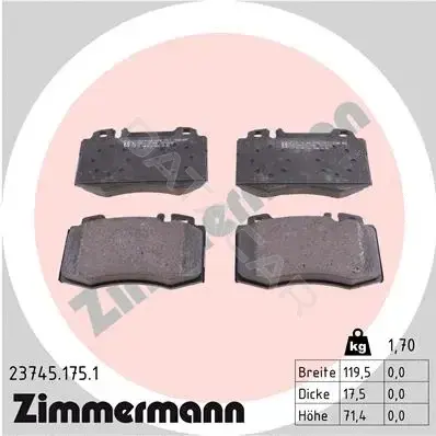 Тормозные колодки ZIMMERMANN 23745.175.1