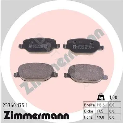 Тормозные колодки ZIMMERMANN 23760.175.1