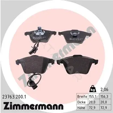 Тормозные колодки ZIMMERMANN 23763.200.1