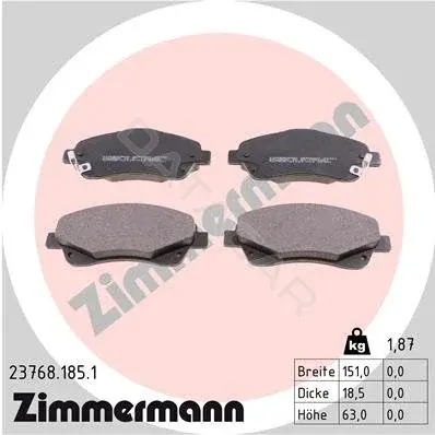 Тормозные колодки ZIMMERMANN 23768.185.1