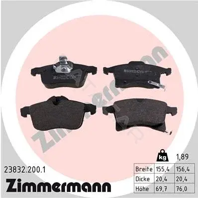 Тормозные колодки ZIMMERMANN 23832.200.1