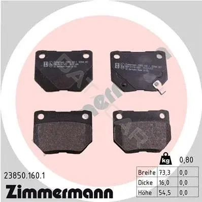 Тормозные колодки ZIMMERMANN 23850.160.1