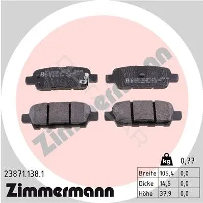 Тормозные колодки ZIMMERMANN 23871.138.1