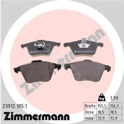 Тормозные колодки ZIMMERMANN 23912.185.1