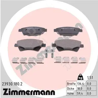 Тормозные колодки ZIMMERMANN 23930.180.2
