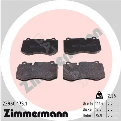 Тормозные колодки ZIMMERMANN 23960.175.1