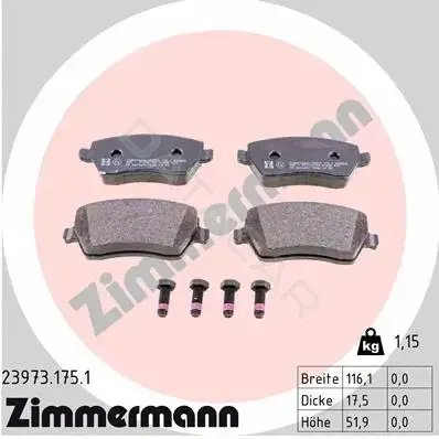 Тормозные колодки ZIMMERMANN 23973.175.1