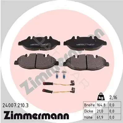 Тормозные колодки ZIMMERMANN 24007.210.3