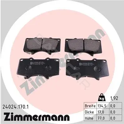 Тормозные колодки ZIMMERMANN 24024.170.1