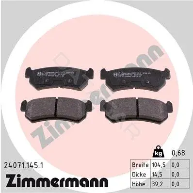 Тормозные колодки ZIMMERMANN 24071.145.1