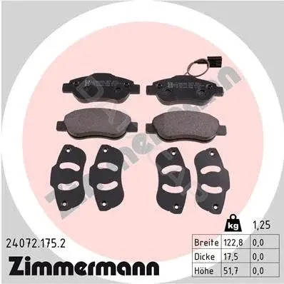 Тормозные колодки ZIMMERMANN 24072.175.2